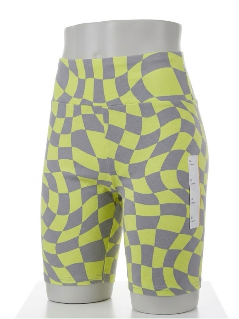 Neon Yellow & Gray High-Waist Women’s Performance Shorts